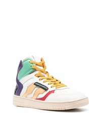 Мужские белые кожаные высокие кеды от Just Cavalli