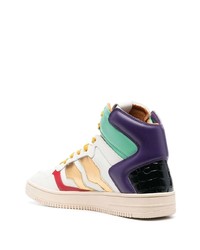 Мужские белые кожаные высокие кеды от Just Cavalli