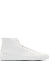 Мужские белые кожаные высокие кеды от Common Projects