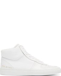 Мужские белые кожаные высокие кеды от Common Projects