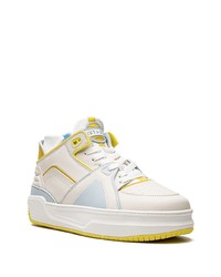 Мужские белые кожаные высокие кеды от Just Don