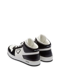 Мужские белые кожаные высокие кеды от Prada