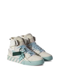 Мужские белые кожаные высокие кеды от Off-White