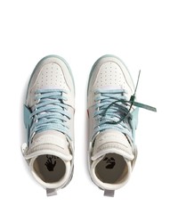 Мужские белые кожаные высокие кеды от Off-White