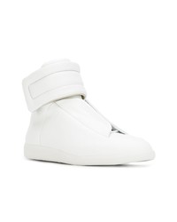 Мужские белые кожаные высокие кеды от Maison Margiela