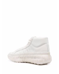 Мужские белые кожаные высокие кеды от Y-3