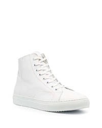 Мужские белые кожаные высокие кеды от Low Brand