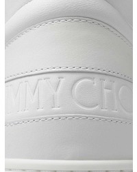 Мужские белые кожаные высокие кеды от Jimmy Choo