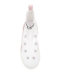 Женские белые кожаные высокие кеды от Valentino