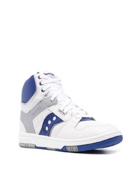 Мужские белые кожаные высокие кеды от Saucony