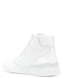 Мужские белые кожаные высокие кеды от Stone Island