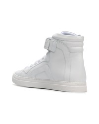 Мужские белые кожаные высокие кеды от Pierre Hardy