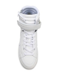 Мужские белые кожаные высокие кеды от Pierre Hardy