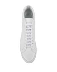 Мужские белые кожаные высокие кеды от Common Projects