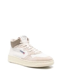 Мужские белые кожаные высокие кеды от AUTRY