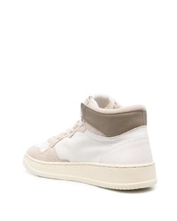 Мужские белые кожаные высокие кеды от AUTRY