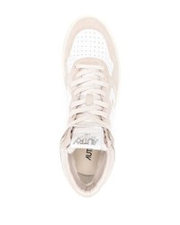 Мужские белые кожаные высокие кеды от AUTRY