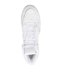 Мужские белые кожаные высокие кеды от Philippe Model Paris