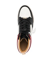 Мужские белые кожаные высокие кеды от Buscemi