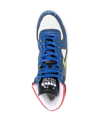 Мужские белые кожаные высокие кеды от Diadora