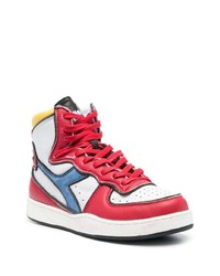 Мужские белые кожаные высокие кеды от Diadora