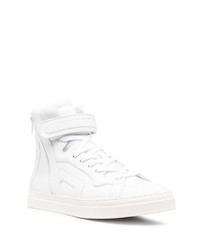 Мужские белые кожаные высокие кеды от Pierre Hardy