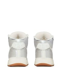 Мужские белые кожаные высокие кеды от Saint Laurent