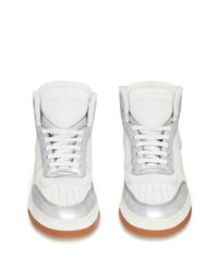 Мужские белые кожаные высокие кеды от Saint Laurent