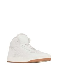 Мужские белые кожаные высокие кеды от Saint Laurent