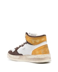 Мужские белые кожаные высокие кеды от AUTRY