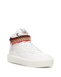 Мужские белые кожаные высокие кеды от Lanvin