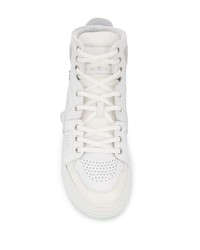 Мужские белые кожаные высокие кеды от Philipp Plein