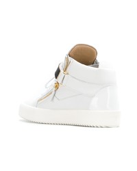 Мужские белые кожаные высокие кеды от Giuseppe Zanotti Design