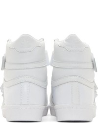 Мужские белые кожаные высокие кеды от adidas