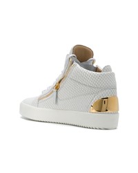 Мужские белые кожаные высокие кеды от Giuseppe Zanotti Design