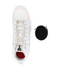 Мужские белые кожаные высокие кеды от Puma