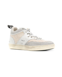 Мужские белые кожаные высокие кеды от Leather Crown