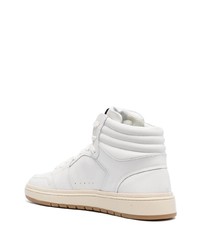 Мужские белые кожаные высокие кеды от Closed