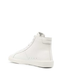 Мужские белые кожаные высокие кеды от Diesel