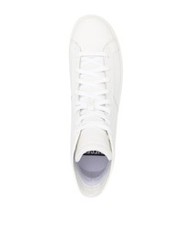 Мужские белые кожаные высокие кеды от Diesel