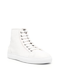 Мужские белые кожаные высокие кеды от Brioni