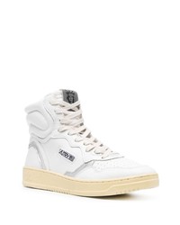 Мужские белые кожаные высокие кеды от AUTRY