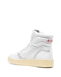 Мужские белые кожаные высокие кеды от AUTRY