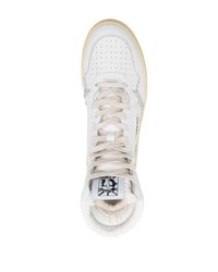 Мужские белые кожаные высокие кеды от AUTRY