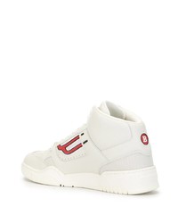 Мужские белые кожаные высокие кеды от Bally