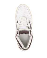 Мужские белые кожаные высокие кеды от Rhude
