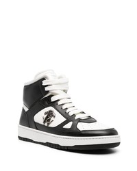 Мужские белые кожаные высокие кеды от Roberto Cavalli