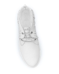 Мужские белые кожаные высокие кеды от Swear