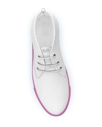 Мужские белые кожаные высокие кеды от Swear