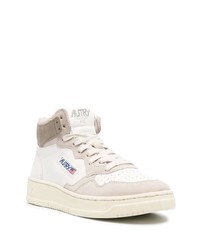 Мужские белые кожаные высокие кеды от AUTRY